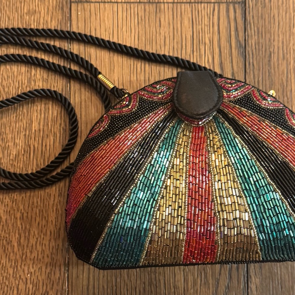 Vintage Bob Mackie Beaded Evening Bag Purse 80s/90s Art Deco Style!